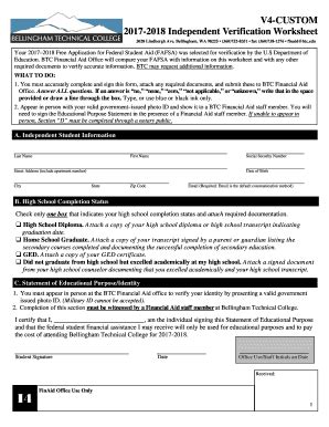 Fillable Online I Indep Custom Verification Worksheet Pub Fax