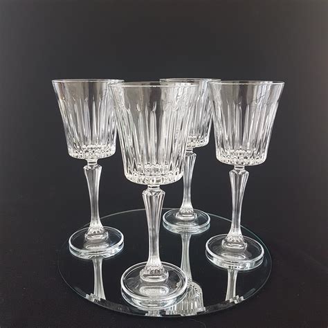 Vintage Rcr Royal Rock Crystal Wine Glass Set Of 4 Cristalleria