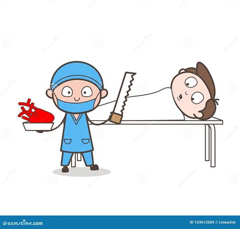 Cartoon Cardiologist Doing Heart Surgery Vector Concept Stock Image ...