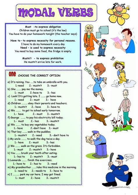 MODAL VERBS | Verbs for kids, English language learning activities ...