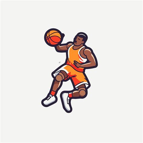 Ilustra O Vetorial De Um Jogador De Basquete Em A O Isolado Em Fundo