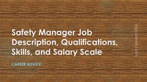 Safety Manager Job Description Skills And Salary