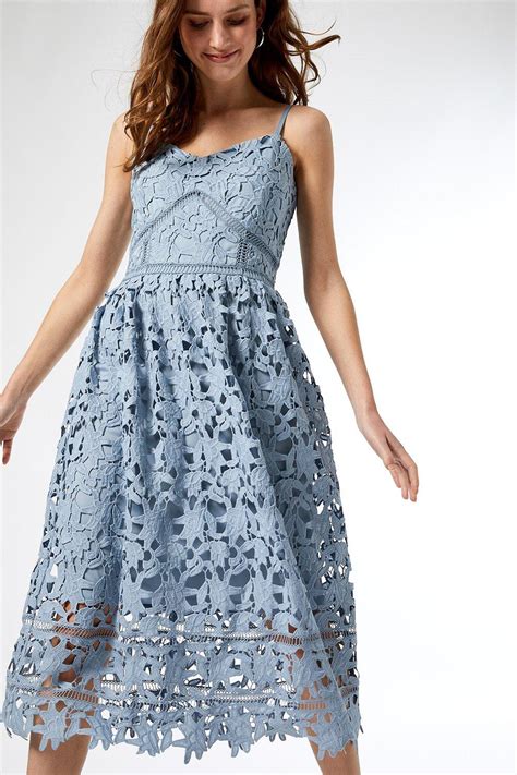 Dresses Blue Crochet Lace Midi Dress Dorothy Perkins