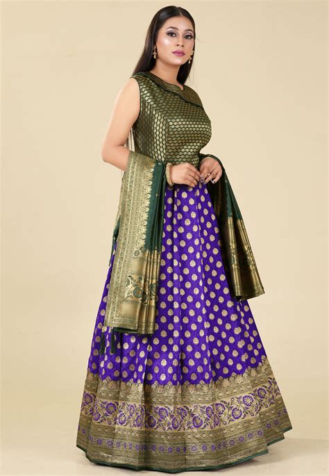 Violet Silk Floor Length Anarkali Suit 271833