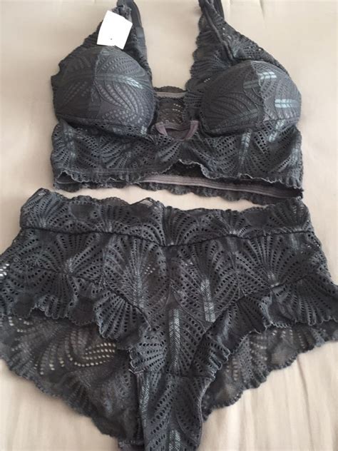 Conjunto Lingerie Grafite Lingerie Feminina De Prazer Nunca Usado Enjoei