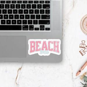 Beach Babe Sticker Waterproof Laptop Water Bottle Decal Gift Idea Retro Summer