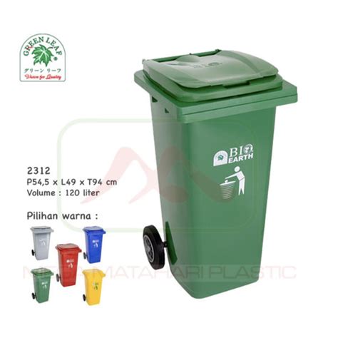 Jual Gocar Tempat Sampah Roda Liter Green Leaf Atari Ltr