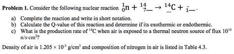 Solved Problem Consider The Following Nuclear Reaction On C