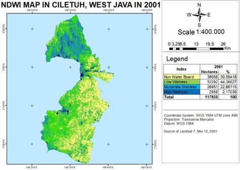 Wetness map of Ciletuh Geopark in 2001 | Download Scientific Diagram