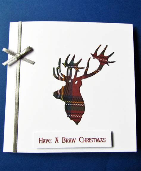 Scottish Xmas Cards Stag Cards Stag Christmas Cards Braw Etsy Uk