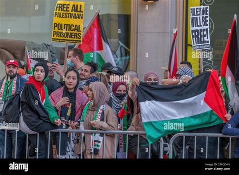 New York N Y October 13 2023 Pro Palestinian Demonstrators Rally