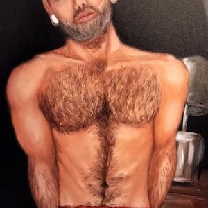 Hairy Male Nude Original Art Gay Art Lgbt Art Jock Stud Etsy