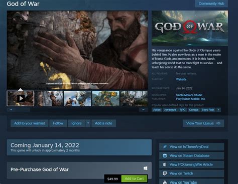 Wario On Twitter God Of War Coming To Steam On Jan Th Https