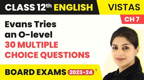 Class English Mcqs Solved Vistas Chapter Evans Tries An O