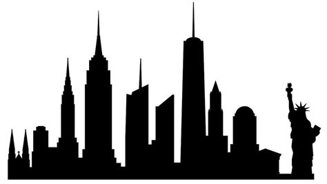 New York Skyline Dxf Nyc Skyline Svg Clipart New York City Svg