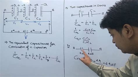 Series Combination Of Capacitors Electrostatic Capacitance Lec