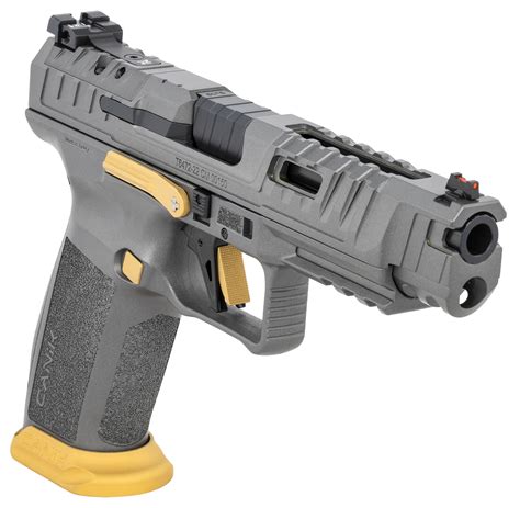 Canik Sfx Rival Mm Pistol Rival Gray With Gold Cerakote Accents