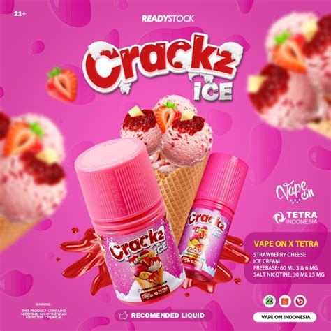 Jual Crackz Ice Strawberry Cheese Ice Cream Ml Ml By Tetra X Vape