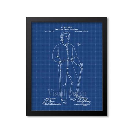 Blue Jeans Patent Print From 1873 Patent Art Print Patent | Etsy