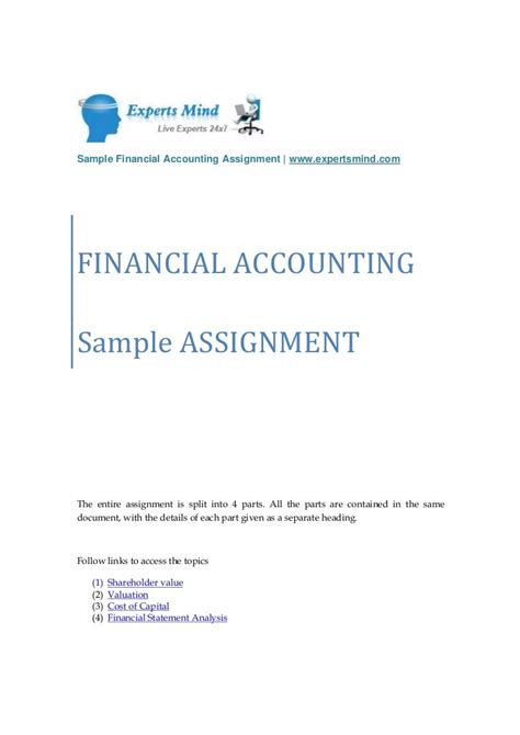 Financial Accounting Assignment Help