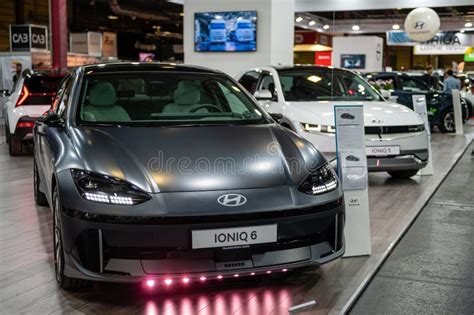 Electric Supercar Hyundai Ioniq Premiere At A Motor Show Model