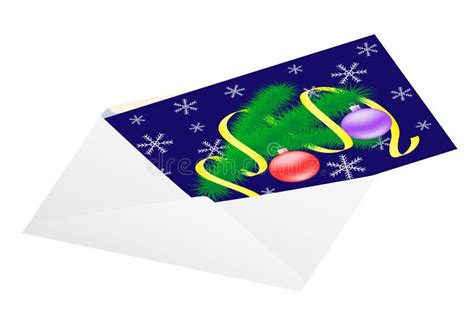 Christmas Card In An Envelope Stock Vector Illustration Of