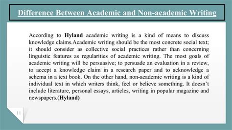 Difference Between Academic Writing And Non Academic Writing Ppt