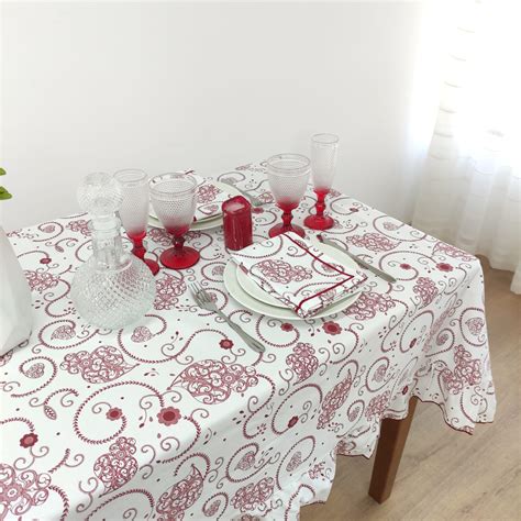 Toalha de Mesa Viana Red Folho AGTêxtil Loja online