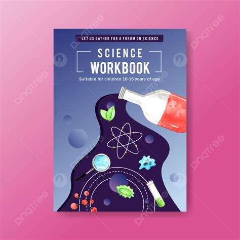 Science Cover Book Design With Magnifying Glass Template Download on ...