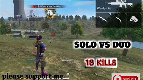 Solo Vs Duo 18 Kill Intense Free Fire Gameplay With Barmuda Mape In