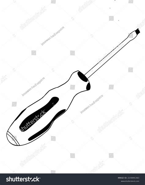 Colorless Black White Screwdriver Color This Stock Vector Royalty Free