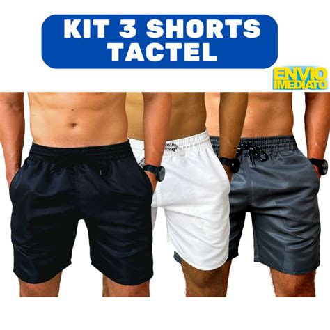 Kit Shorts Tactel Masculino Mauricinho Bermurda Tectel El Stico E