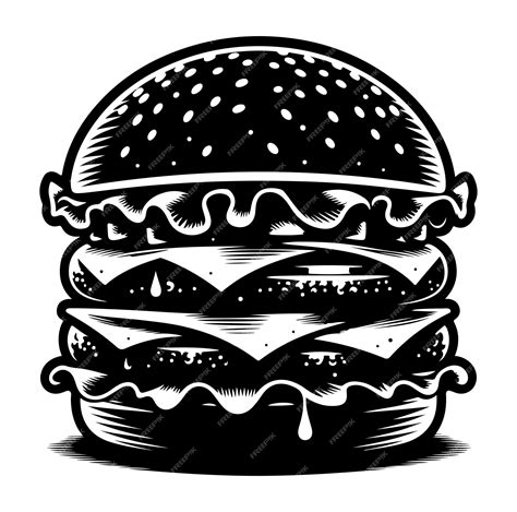 Premium Vector Burger Vector Silhouette Illustration