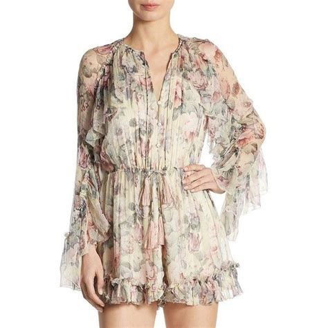 Zimmermann Mercer Floating Floral Silk Romper 690 Liked On Polyvore