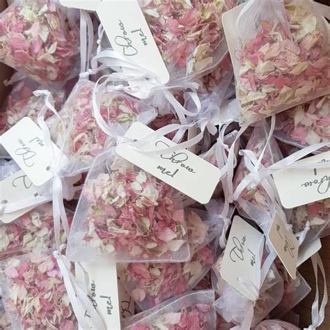 X Pink Natural Petal Wedding Confetti Bags Organza Bags Etsy Dried