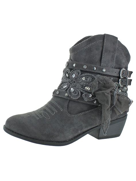 Not Rated Womens Midas Faux Suede Western Ankle Boots