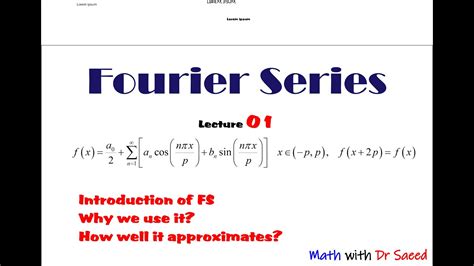 Fourier Series Lecture Introduction Of Fourier Series