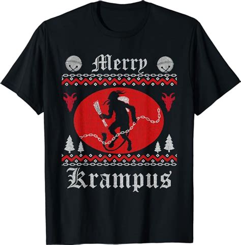 Merry Krampus Christmas Xmas Horror Ugly Sweater Evil Pajama T Shirt