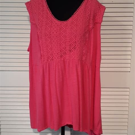 Terra Sky Tops Terra Sky X W W Fushia Sleeveless Knit Blouse