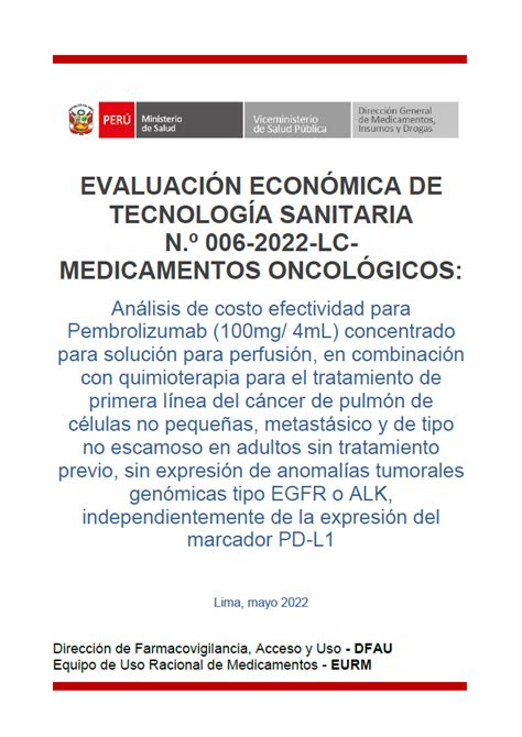 Evaluaci N Econ Mica De Tecnolog A Sanitaria N Lc