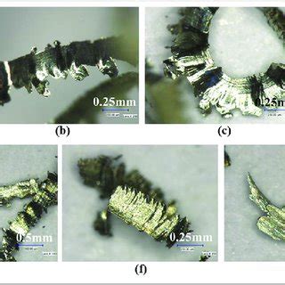 Back Surface Morphologies Of Chips Under Different Cutting Speeds A