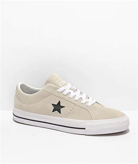 Converse One Star Pro Egret, White, & Black Skate Shoes