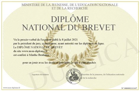 Dipl Me National Du Brevet