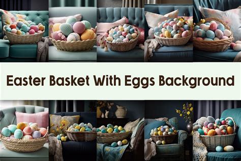 Easter Basket with Eggs Background Graphic by Pamilah · Creative Fabrica