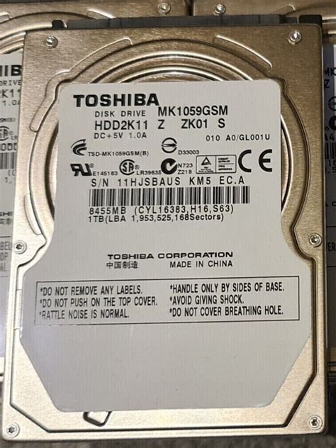 TOSHIBA MK1059GSM 1TB 5400RPM 8MB Cache SATA 3.0Gb/s 2.5" Hard Drive 12 ...