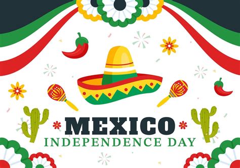 flat style art  mexico independence day  september  featuring