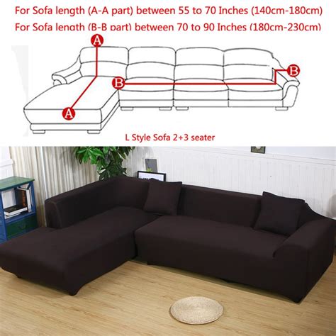 All Cover Sectional Sofa L Shape 2pcs Slipcover Elastic Washable Couch