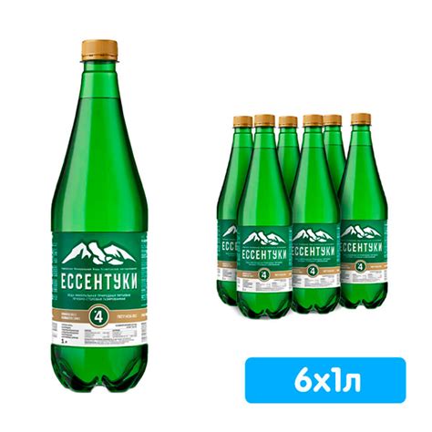 Вода Ессентуки №4 Тэсти 1 литр, газ, пэт, 6 шт. в уп. - купить по ...