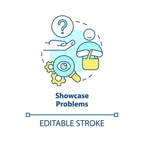 Showcase Problems Concept Icon Illustration Issue Outline Vector