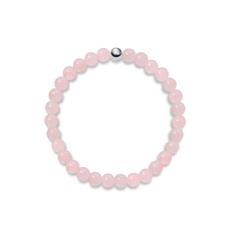 Pulsera De Cuarzo Rosa Y Plata El Taller De Los Minerales